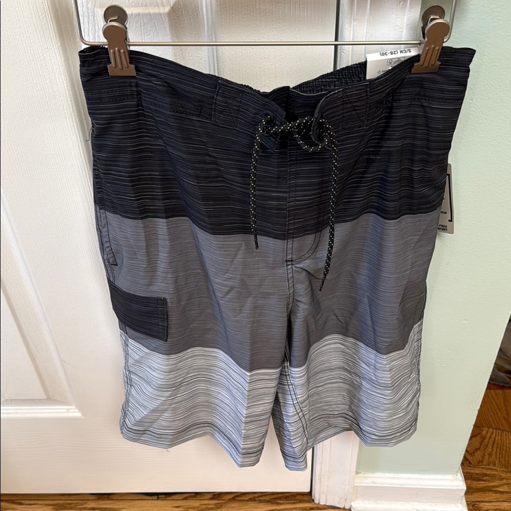 George Boys  Black and Gray Board Shorts